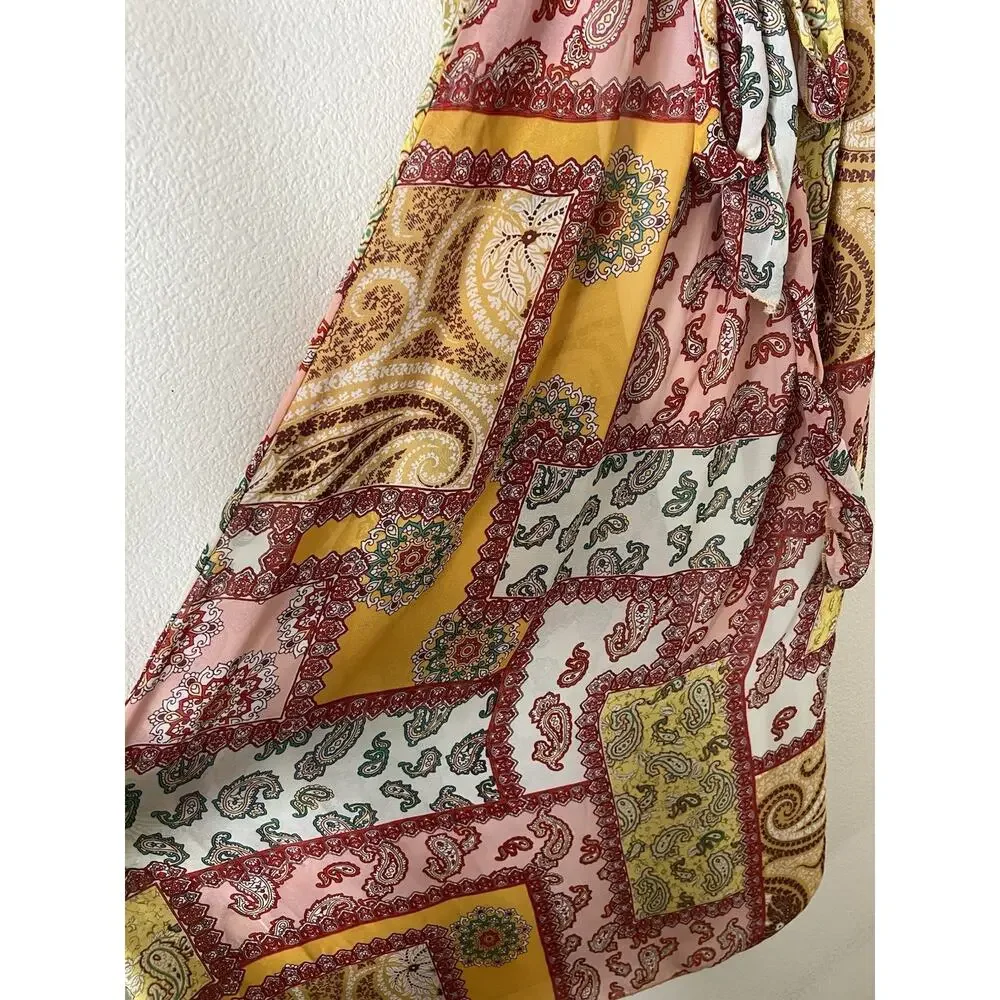 Espresso Womens Boho Maxi Dress Patchwork Paisley Size Large - Picture 4 of 7